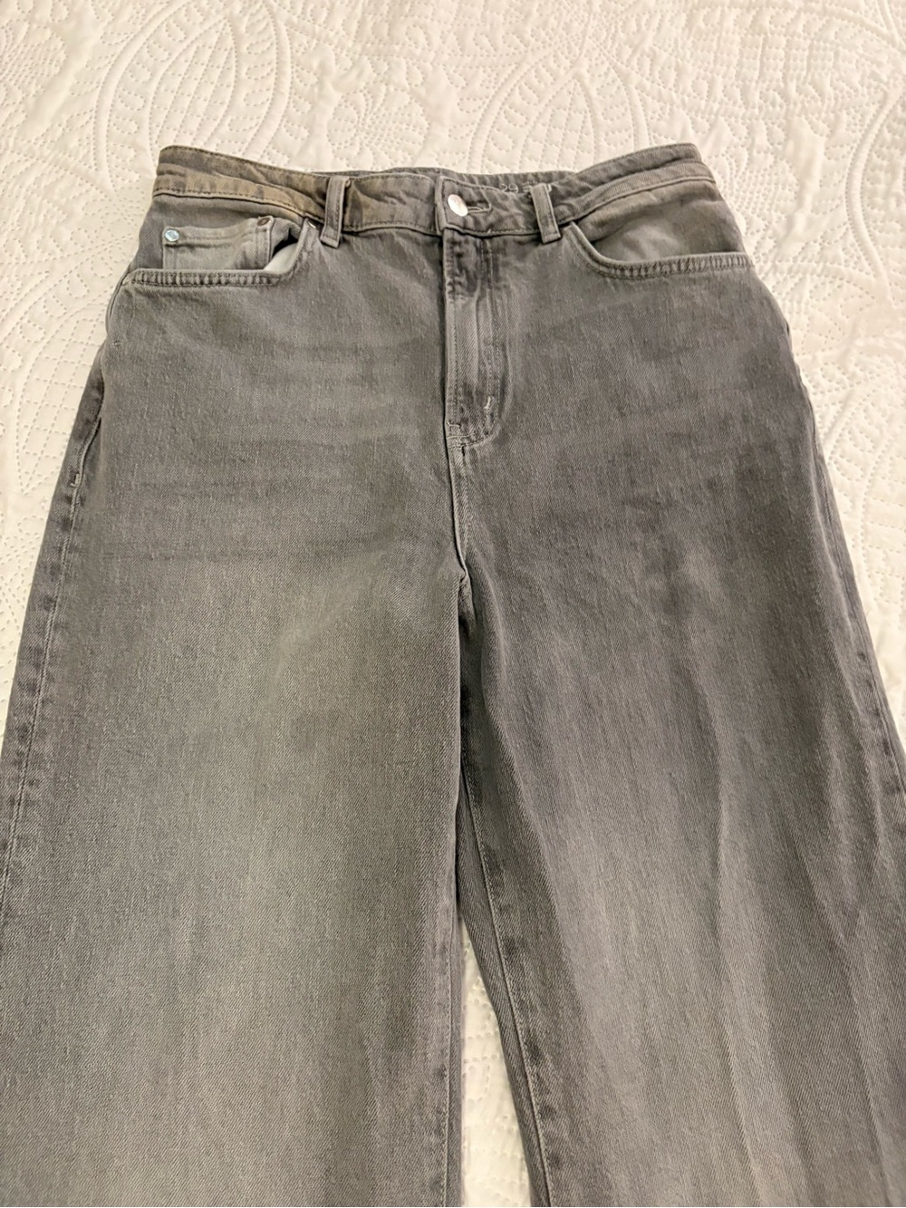 Anthropologie Pilcro High Rise Cuffed Wide Leg Jeans 29 Gray 90s Baggy Denim - Picture 3 of 11
